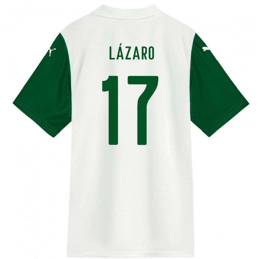 Danxen Hombre Camiseta Lazaro #17 Verde Blanco 2ª Equipación 2025/26 La Camisa