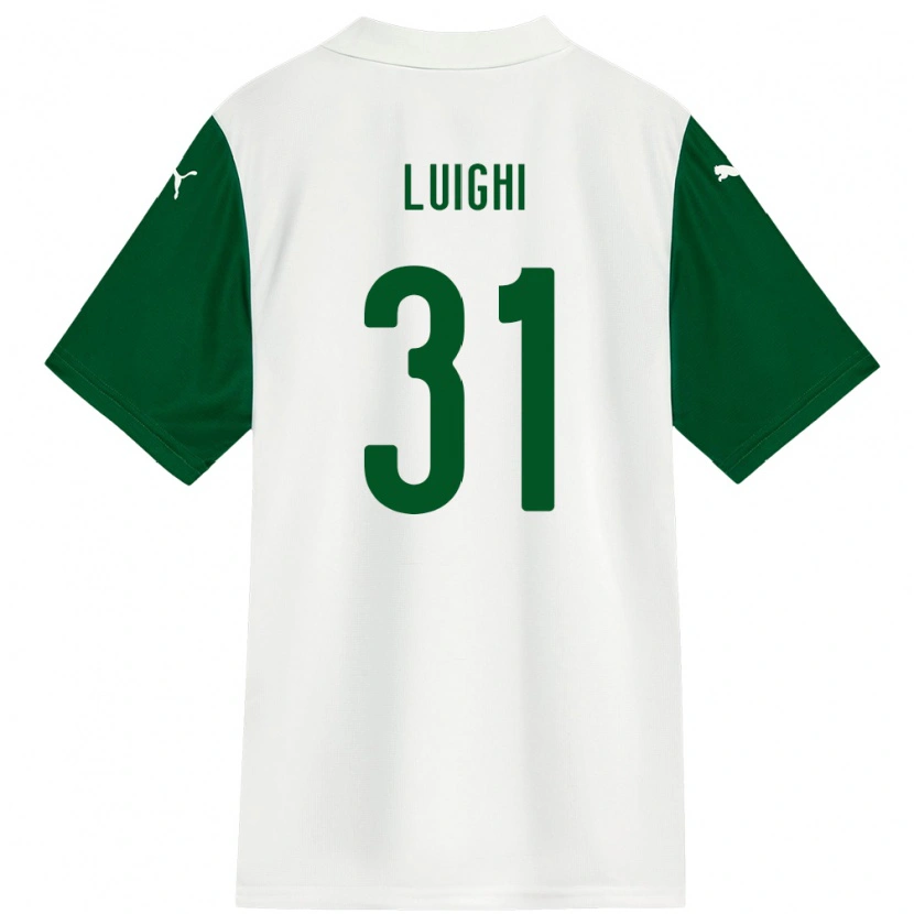 Danxen Hombre Camiseta Luighi #31 Blanco Verde 2ª Equipación 2025/26 La Camisa