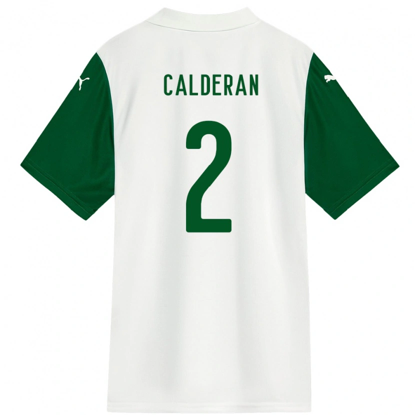 Danxen Hombre Camiseta Bruna Calderan #2 Blanco Verde 2ª Equipación 2025/26 La Camisa