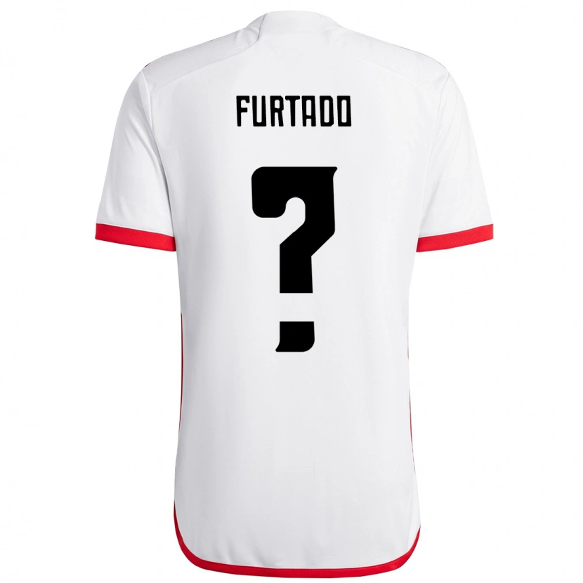 Danxen Hombre Camiseta Lucas Furtado #0 Blanco Rojo 2ª Equipación 2025/26 La Camisa