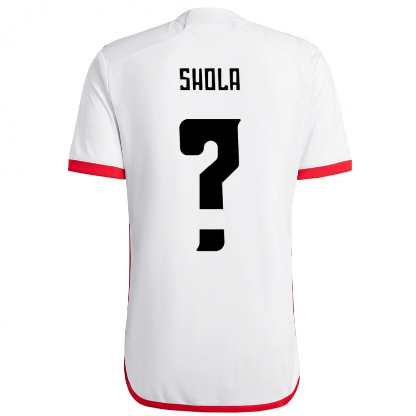 Danxen Hombre Camiseta Ogundana Shola #0 Blanco Rojo 2ª Equipación 2025/26 La Camisa