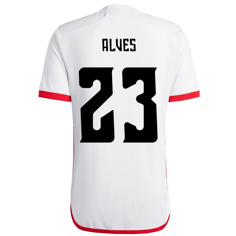 Danxen Hombre Camiseta Karol Alves #23 Blanco Rojo 2ª Equipación 2025/26 La Camisa