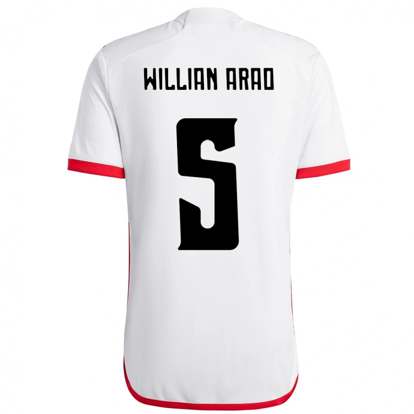Danxen Hombre Camiseta Willian Arao #5 Rojo Negro 2ª Equipación 2025/26 La Camisa