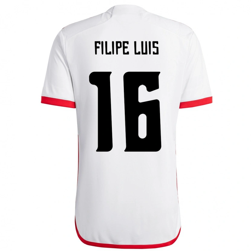 Danxen Hombre Camiseta Filipe Luis #16 Rojo Negro 2ª Equipación 2025/26 La Camisa