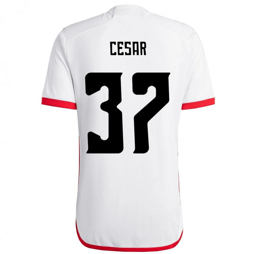 Danxen Hombre Camiseta Cesar #37 Rojo Negro 2ª Equipación 2025/26 La Camisa