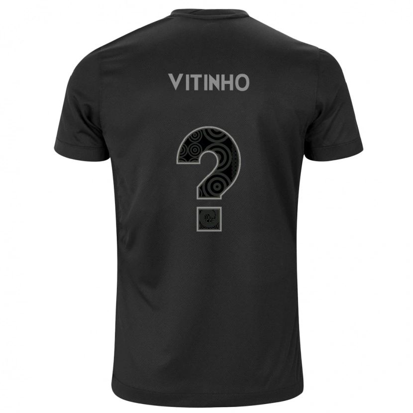 Danxen Hombre Camiseta Vitinho Oliveira #0 Negro Blanco 2ª Equipación 2025/26 La Camisa