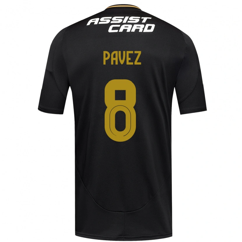 Danxen Hombre Camiseta Esteban Pavez #8 Negro Blanco Amarillo 2ª Equipación 2025/26 La Camisa