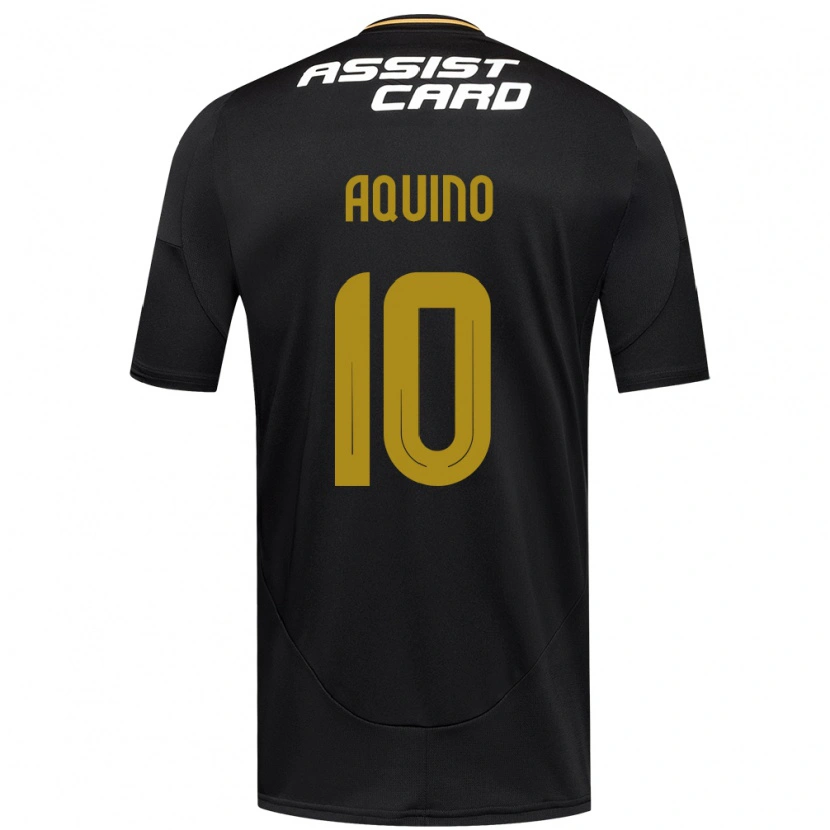 Danxen Hombre Camiseta Claudio Aquino #10 Negro Blanco 2ª Equipación 2025/26 La Camisa
