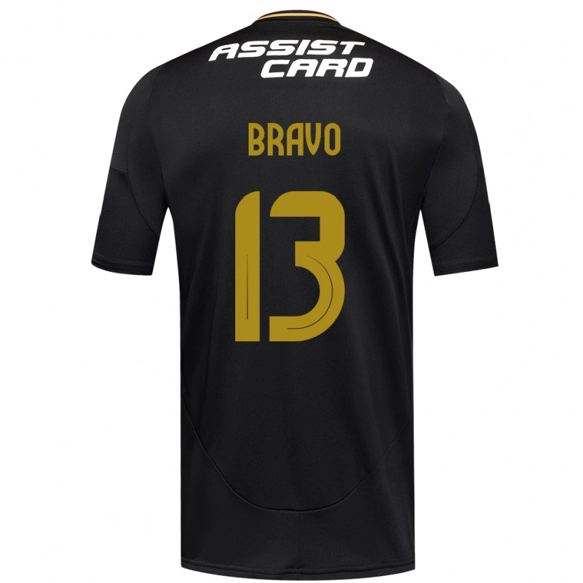 Danxen Hombre Camiseta Santiago Bravo #13 Negro Blanco Amarillo 2ª Equipación 2025/26 La Camisa