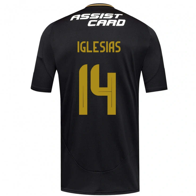Danxen Hombre Camiseta Luciano Iglesias #14 Negro Blanco Amarillo 2ª Equipación 2025/26 La Camisa