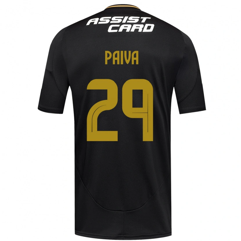 Danxen Hombre Camiseta Guillermo Paiva #29 Negro Blanco Amarillo 2ª Equipación 2025/26 La Camisa