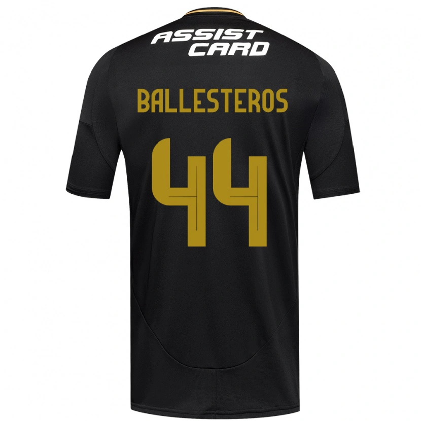 Danxen Hombre Camiseta Martín Ballesteros #44 Negro Blanco Amarillo 2ª Equipación 2025/26 La Camisa