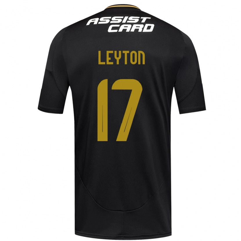 Danxen Hombre Camiseta Geraldine Leyton #17 Negro Blanco Amarillo 2ª Equipación 2025/26 La Camisa