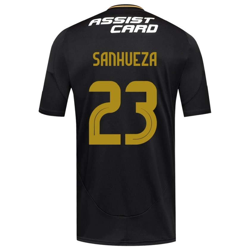 Danxen Hombre Camiseta Nicol Sanhueza #23 Negro Blanco Amarillo 2ª Equipación 2025/26 La Camisa