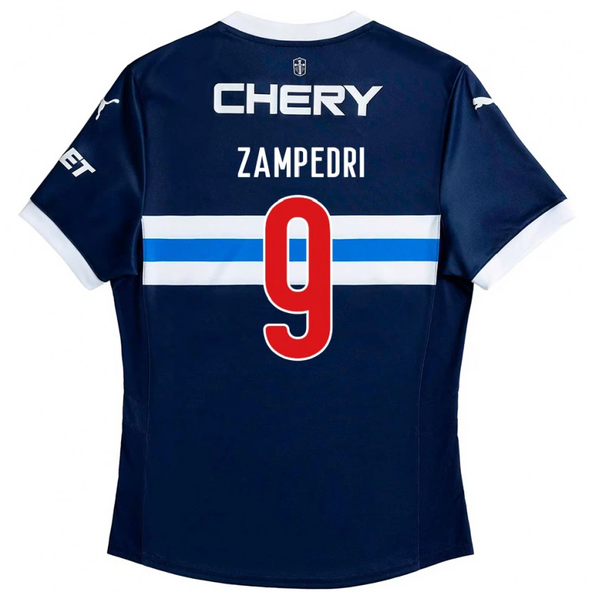 Danxen Hombre Camiseta Fernando Zampedri #9 Negro Azul 2ª Equipación 2025/26 La Camisa