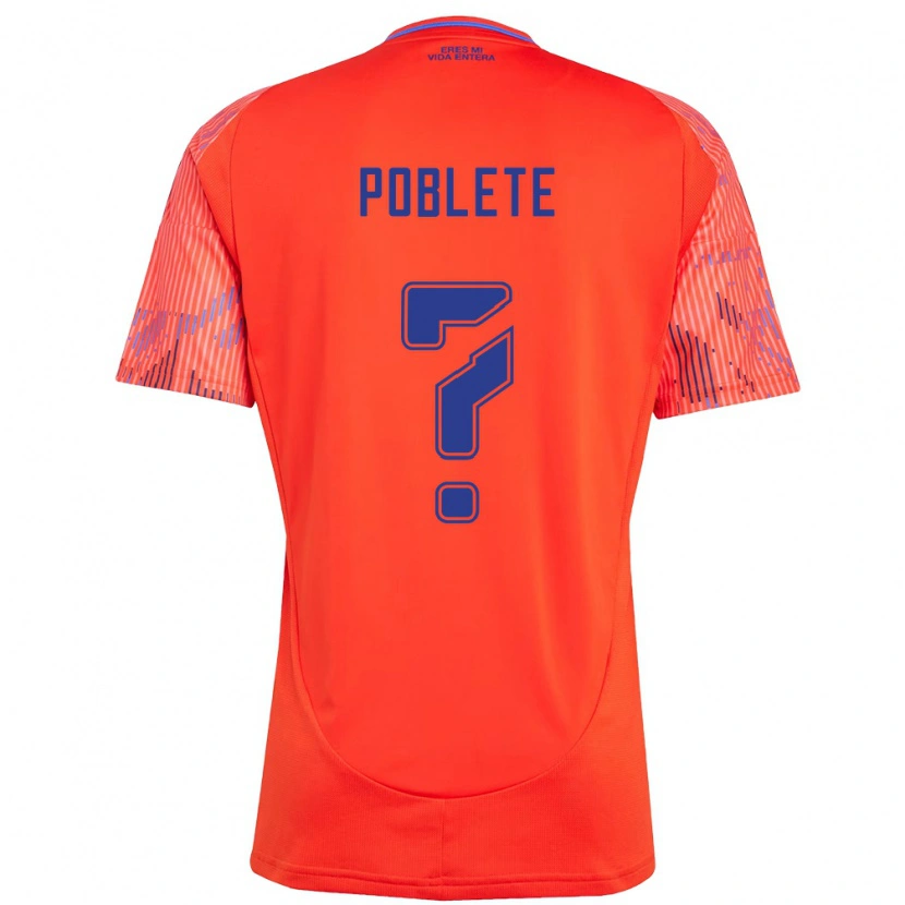 Danxen Hombre Camiseta José Poblete #0 Naranja Rojo 2ª Equipación 2025/26 La Camisa