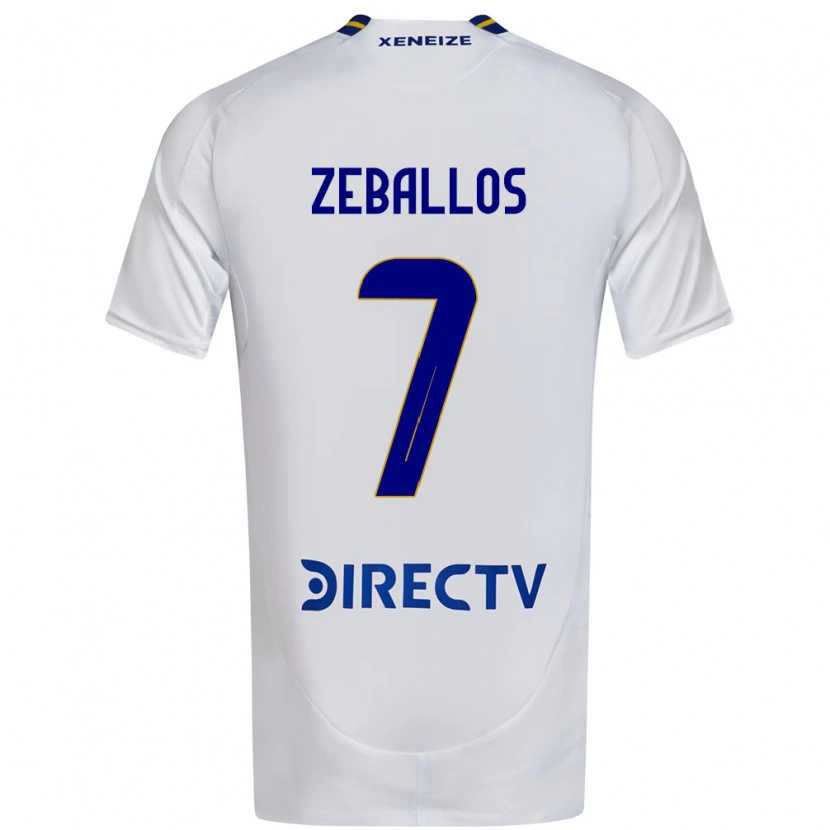 Danxen Hombre Camiseta Exequiel Zeballos #7 Blanco Azul 2ª Equipación 2025/26 La Camisa