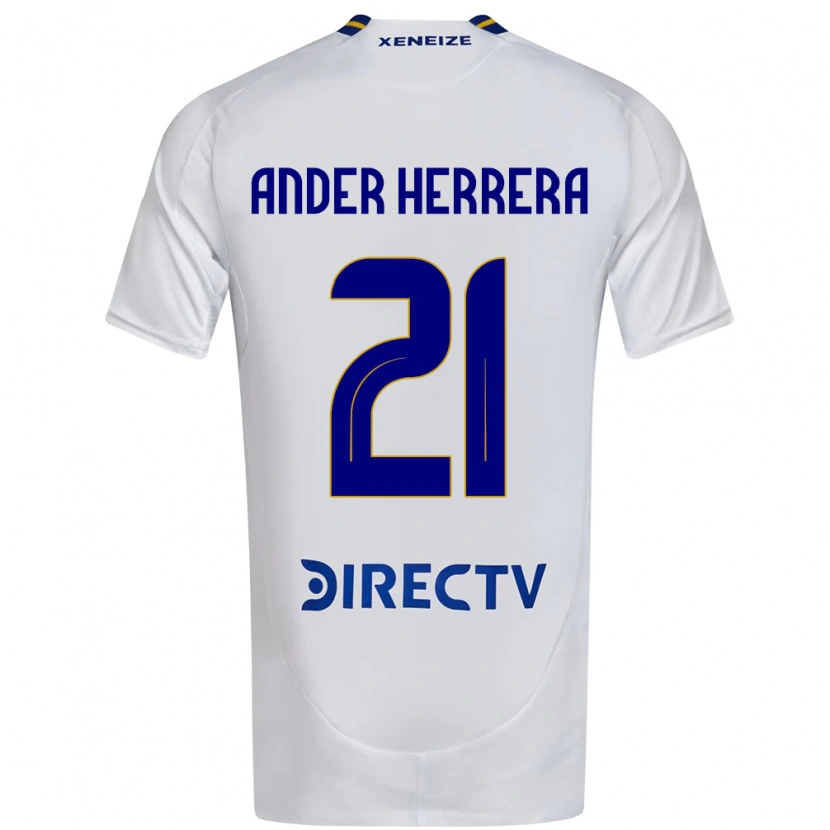 Danxen Hombre Camiseta Ander Herrera #21 Blanco Azul 2ª Equipación 2025/26 La Camisa