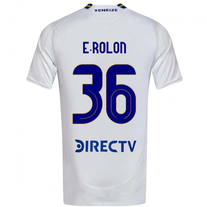 Danxen Hombre Camiseta Esteban Rolón #36 Blanco Azul 2ª Equipación 2025/26 La Camisa