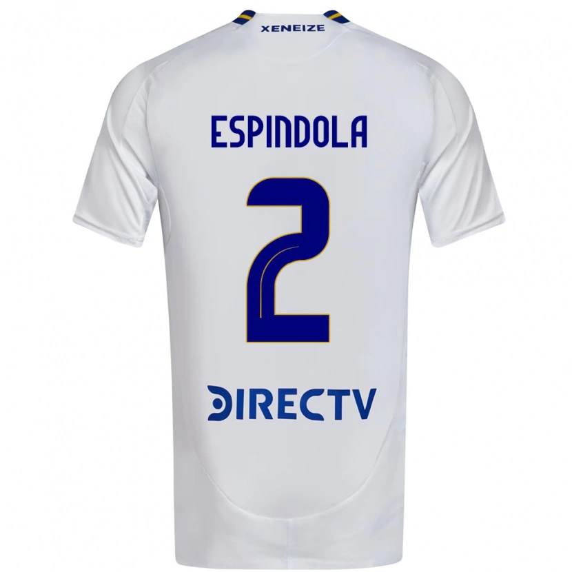 Danxen Hombre Camiseta Noelia Espindola #2 Blanco Azul 2ª Equipación 2025/26 La Camisa