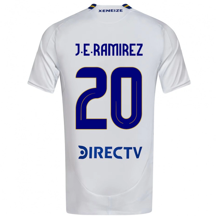 Danxen Hombre Camiseta Juan Edgardo Ramirez #20 Blanco Azul 2ª Equipación 2025/26 La Camisa
