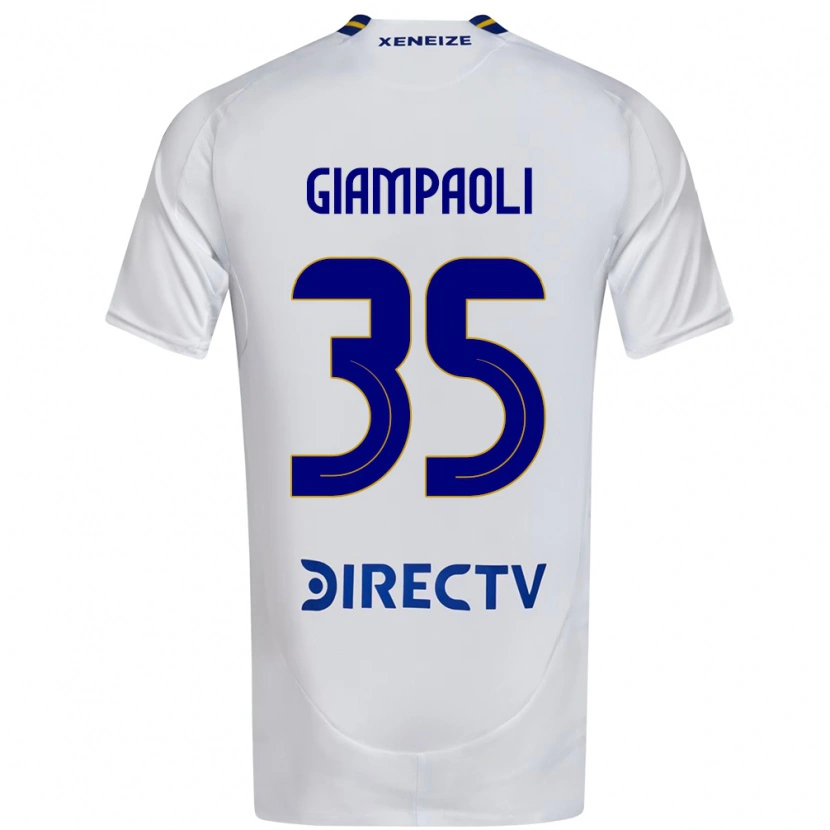 Danxen Hombre Camiseta Renzo Giampaoli #35 Blanco Azul 2ª Equipación 2025/26 La Camisa