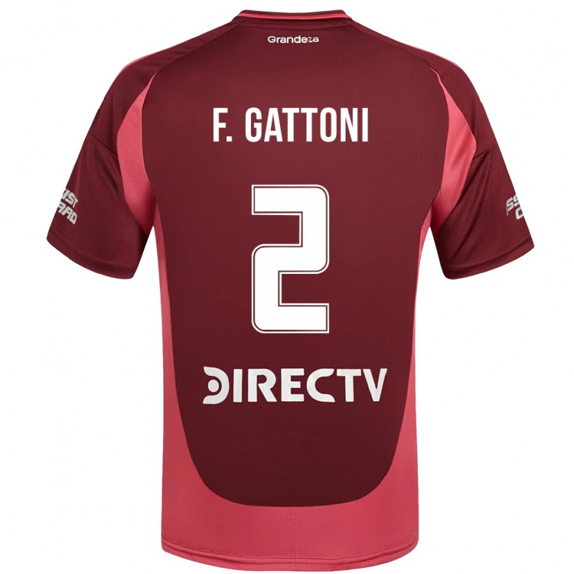 Danxen Hombre Camiseta Federico Gattoni #2 Borgoña Magenta 2ª Equipación 2025/26 La Camisa
