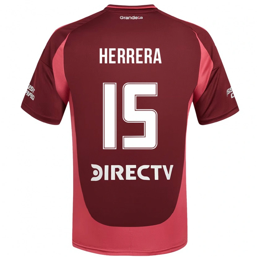 Danxen Hombre Camiseta Andrés Herrera #15 Blanco Rojo 2ª Equipación 2025/26 La Camisa