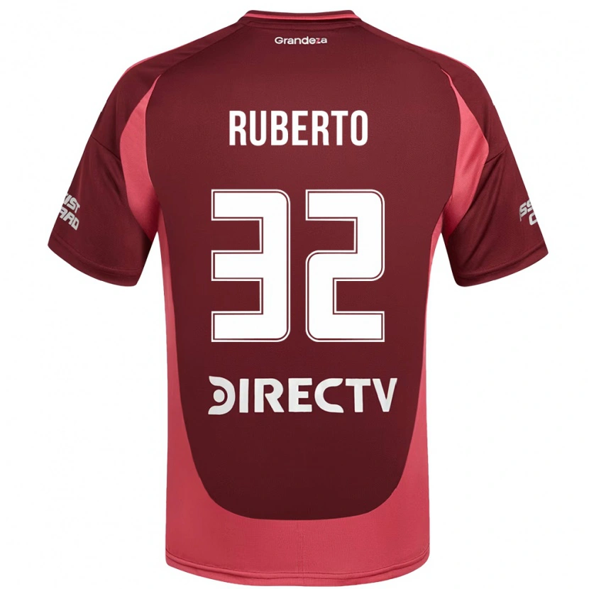 Danxen Hombre Camiseta Agustín Ruberto #32 Borgoña Magenta 2ª Equipación 2025/26 La Camisa