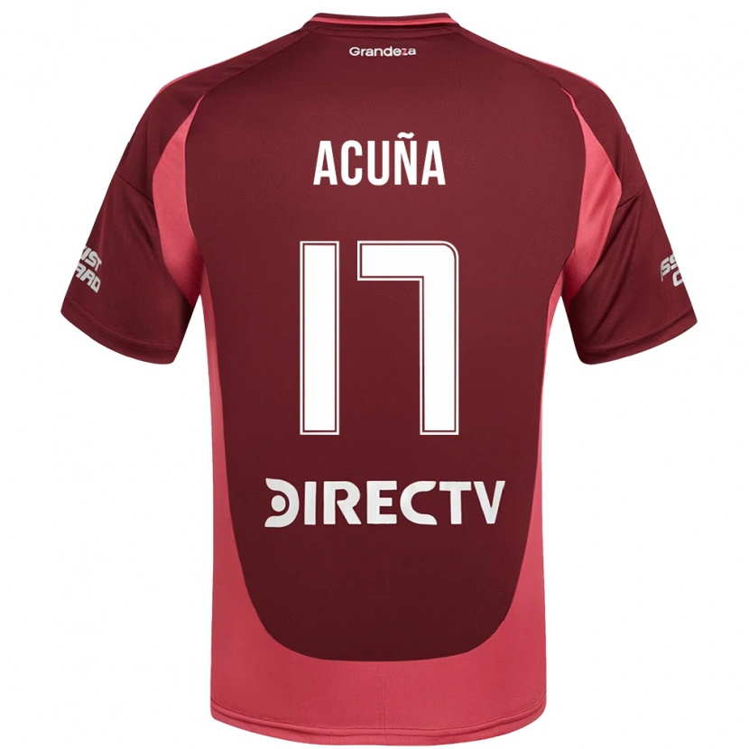 Danxen Hombre Camiseta Ayelén Acuña #17 Borgoña Magenta 2ª Equipación 2025/26 La Camisa