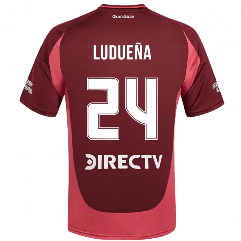 Danxen Hombre Camiseta Belén Ludueña #24 Blanco Rojo 2ª Equipación 2025/26 La Camisa