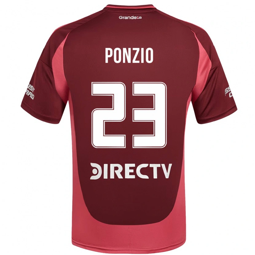 Danxen Hombre Camiseta Leonardo Ponzio #23 Borgoña Magenta 2ª Equipación 2025/26 La Camisa