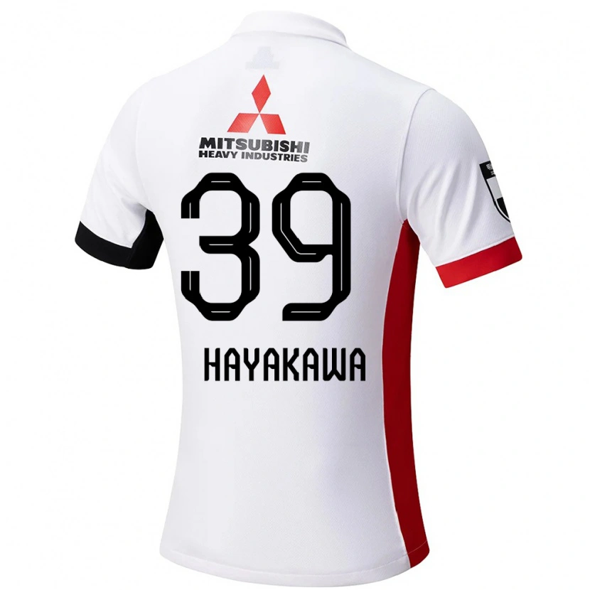 Danxen Hombre Camiseta Jumpei Hayakawa #39 Rojo Blanco 2ª Equipación 2025/26 La Camisa