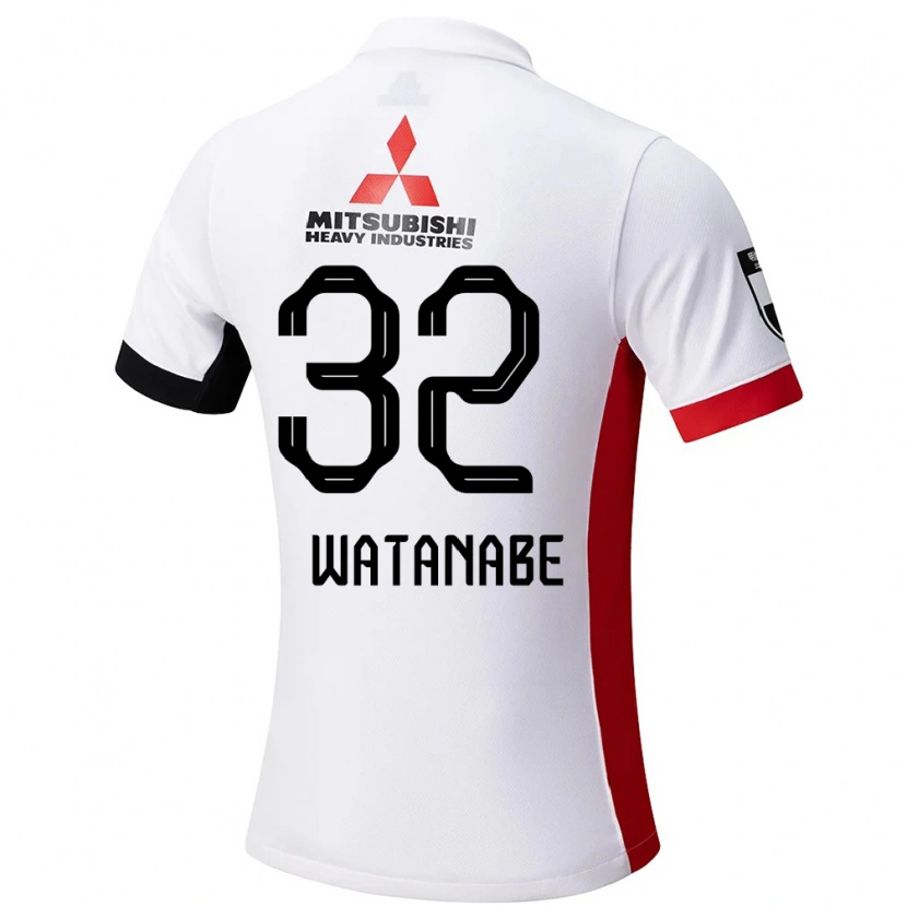Danxen Hombre Camiseta Risako Watanabe #32 Rojo Blanco 2ª Equipación 2025/26 La Camisa