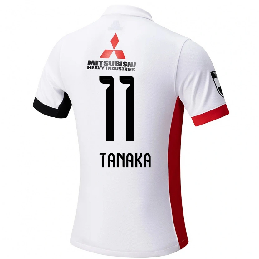 Danxen Hombre Camiseta Tatsuya Tanaka #11 Rojo Blanco 2ª Equipación 2025/26 La Camisa