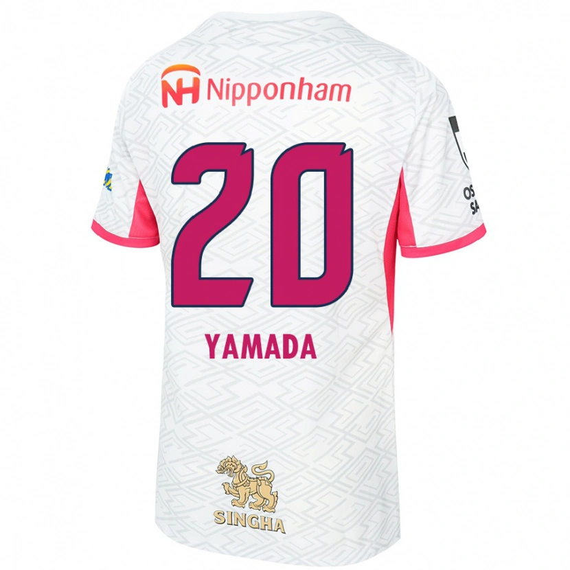 Danxen Hombre Camiseta Kotaro Yamada #20 Rosa Sakura Blanco 2ª Equipación 2025/26 La Camisa