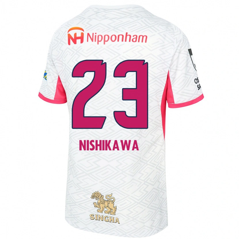 Danxen Hombre Camiseta Hiroki Nishikawa #23 Rosa Sakura Blanco 2ª Equipación 2025/26 La Camisa