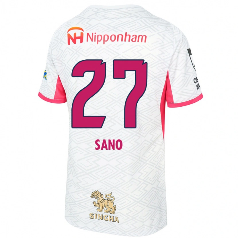 Danxen Hombre Camiseta Taiki Sano #27 Rosa Sakura Blanco 2ª Equipación 2025/26 La Camisa