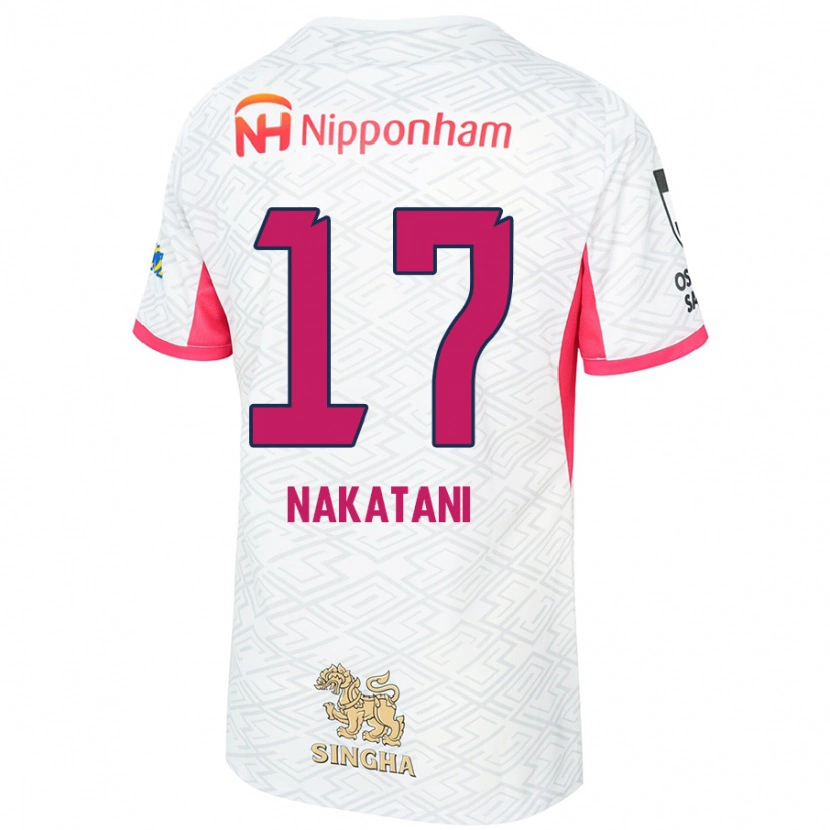 Danxen Hombre Camiseta Rina Nakatani #17 Rosa Sakura Blanco 2ª Equipación 2025/26 La Camisa