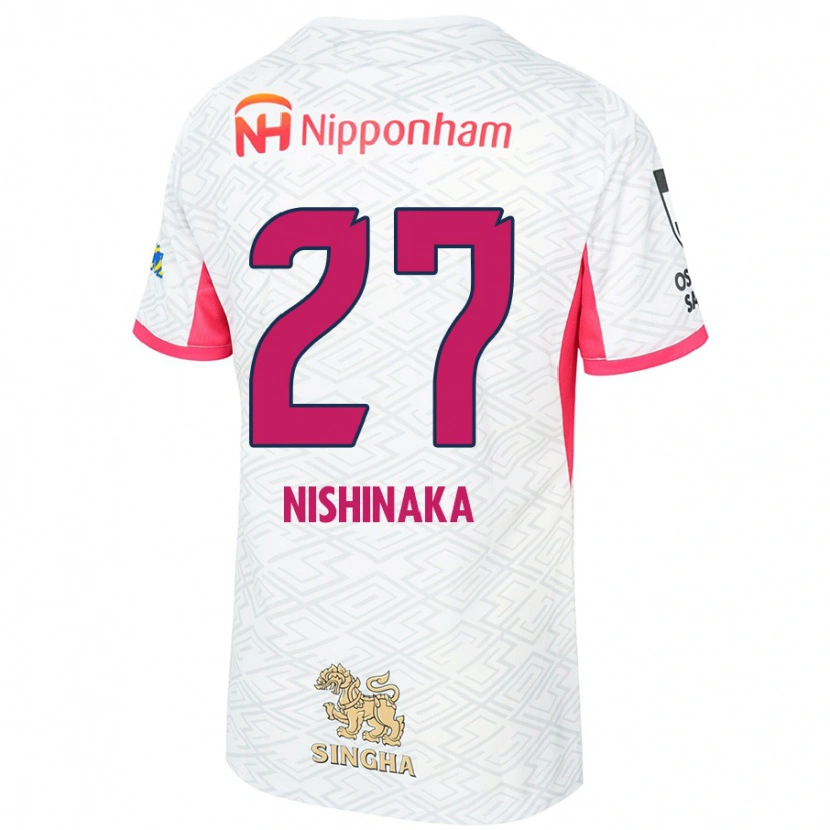 Danxen Hombre Camiseta Maho Nishinaka #27 Rosa Sakura Blanco 2ª Equipación 2025/26 La Camisa