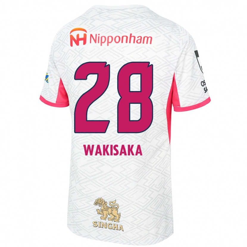 Danxen Hombre Camiseta Reina Wakisaka #28 Rosa Sakura Blanco 2ª Equipación 2025/26 La Camisa