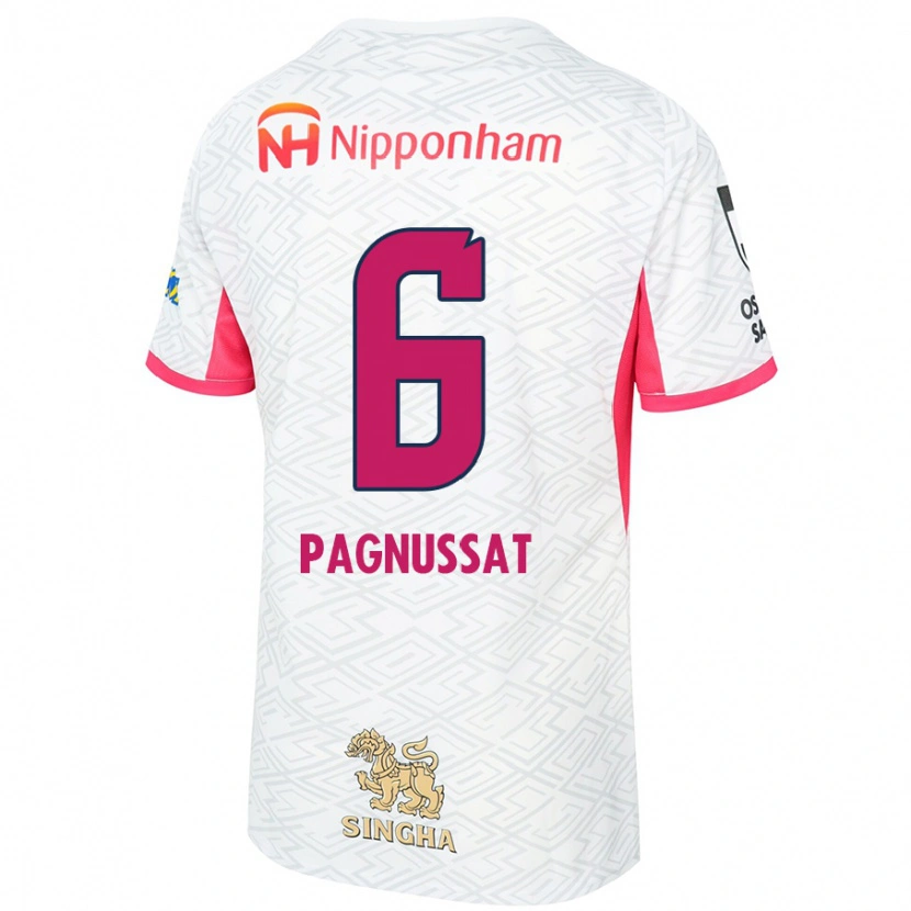 Danxen Hombre Camiseta Tiago Pagnussat #6 Rosa Sakura Blanco 2ª Equipación 2025/26 La Camisa