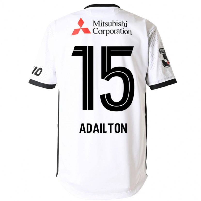 Danxen Hombre Camiseta Adailton #15 Blanco Negro 2ª Equipación 2025/26 La Camisa