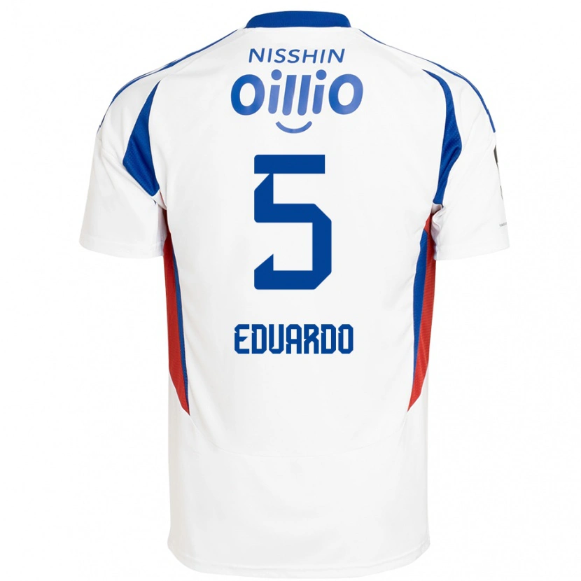 Danxen Hombre Camiseta Eduardo #5 Blanco Azul Real 2ª Equipación 2025/26 La Camisa