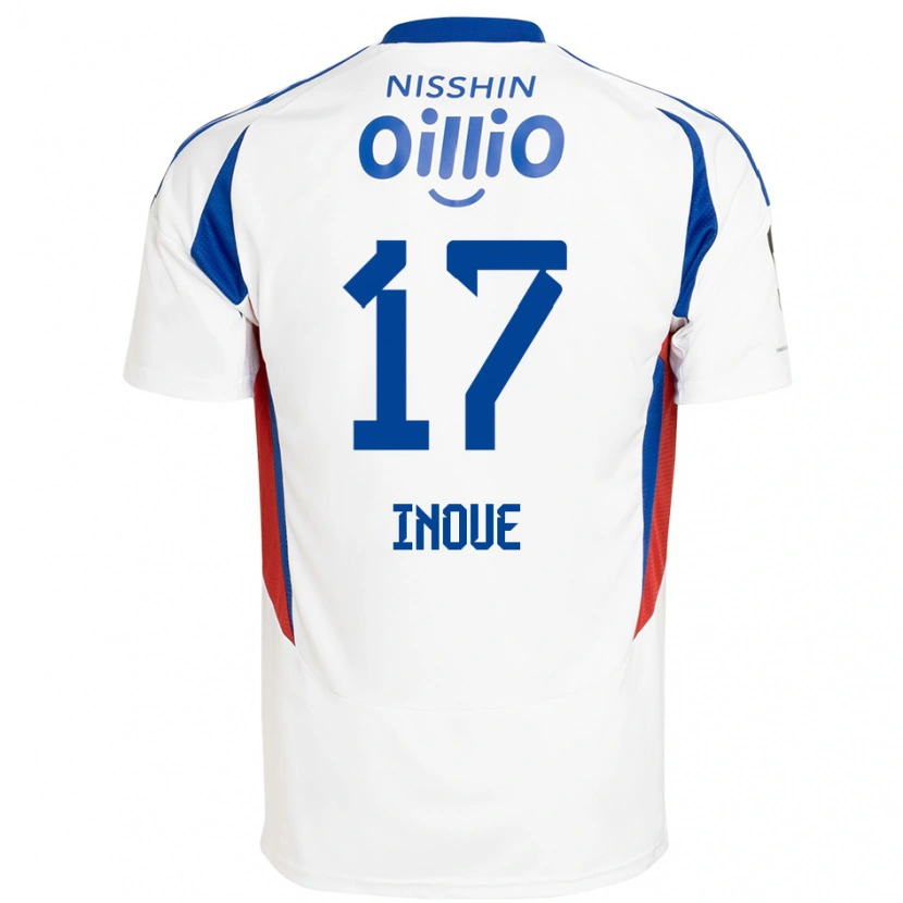 Danxen Hombre Camiseta Kenta Inoue #17 Blanco Azul Real 2ª Equipación 2025/26 La Camisa