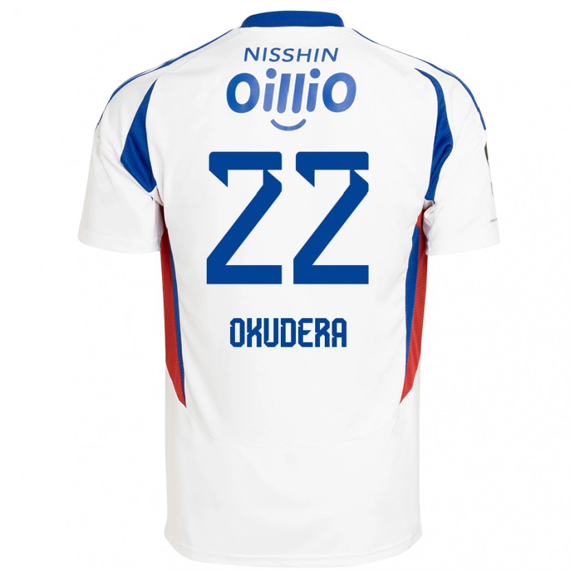 Danxen Hombre Camiseta Minato Okudera #22 Blanco Azul Real 2ª Equipación 2025/26 La Camisa