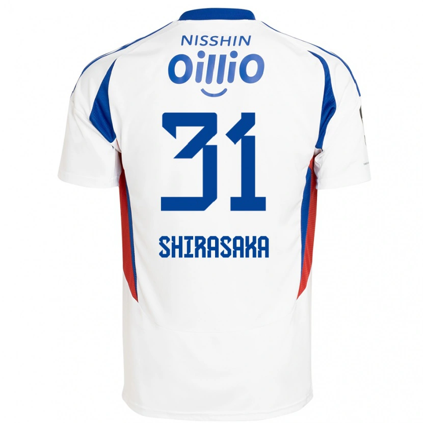 Danxen Hombre Camiseta Fuma Shirasaka #31 Blanco Azul Real 2ª Equipación 2025/26 La Camisa
