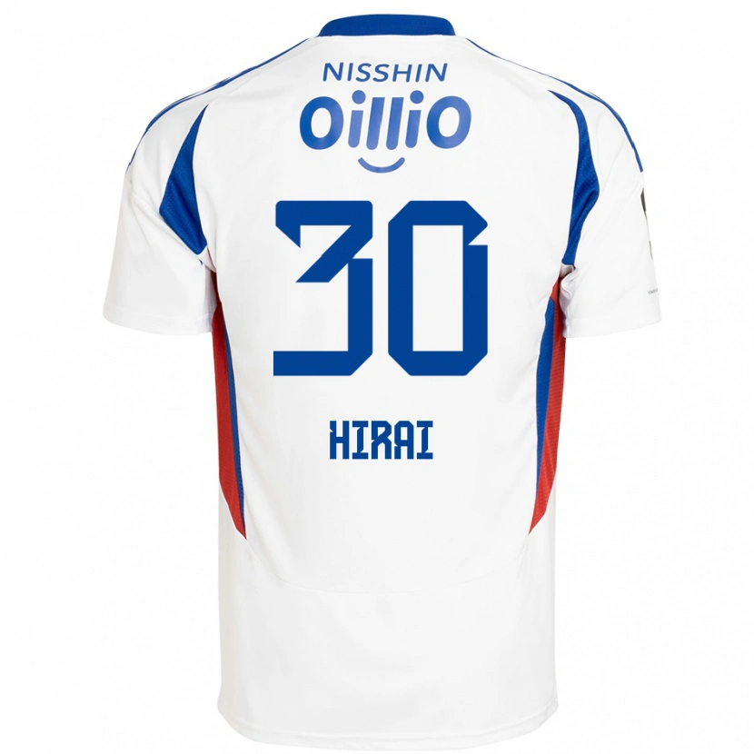 Danxen Hombre Camiseta Shunsuke Hirai #30 Blanco Azul Real 2ª Equipación 2025/26 La Camisa