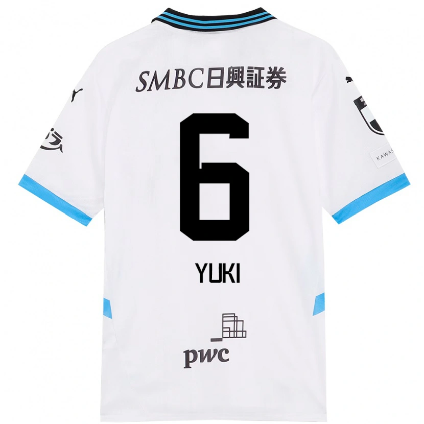 Danxen Hombre Camiseta Yuki Yamamoto #6 Blanco Azul Celeste 2ª Equipación 2025/26 La Camisa
