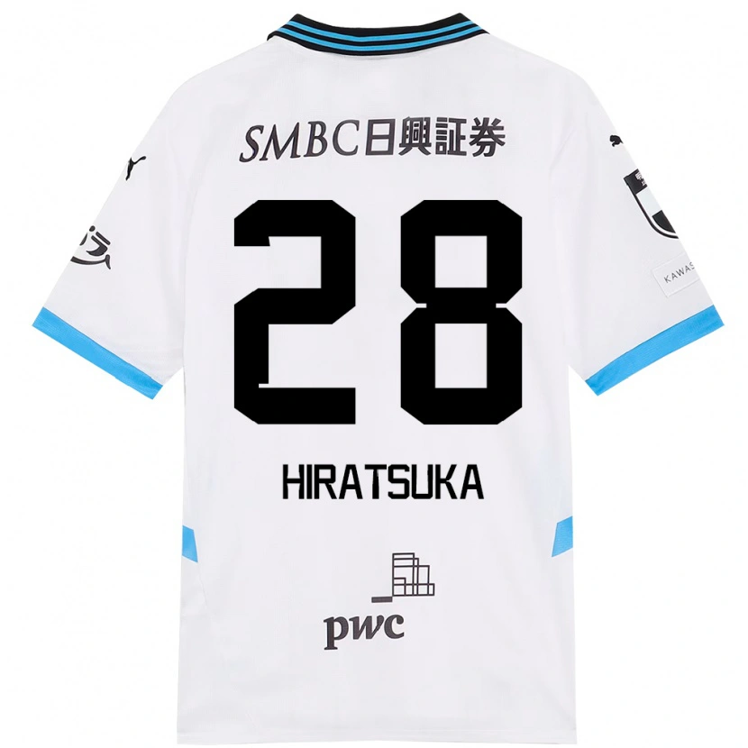 Danxen Hombre Camiseta Hayato Hiratsuka #28 Blanco Azul Celeste 2ª Equipación 2025/26 La Camisa